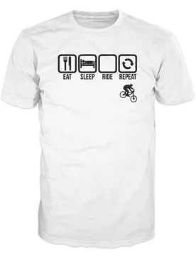 Funny Design Eat Sleep Mountain Bikinges Repeat T-Shirt. Summer Cotton O-Neck Short Sleeve Mens T Shirt New S-3XL - Aliexpress - FashionsVida