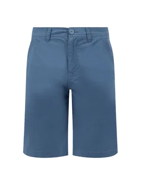 Weird Fish Rayburn Cotton Flat Front Shorts Size 40 - holiday-shop holiday-shop mens-summer-shop men men all-mens men shorts new-arrivals sale all-sal - Faded Blue - FashionsVida