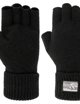 Raggwool Half-Finger Gloves by - black - Female - Size: 8 HS - Hestra - FashionsVida