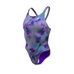 Hydrastrong Multi Print Fastback Swimsuit Court Purple 32 Women