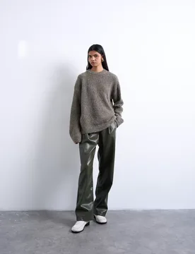 TKILLE BOXY CREW KNIT PULLOVER female - S - FashionsVida