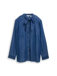 Blouse denim look with bow tie female