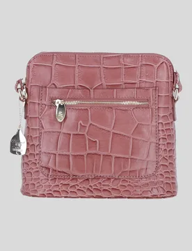 Womens Genuine Crossbody Bag With Adjustable Strap - Rose - Ashwood Leather - FashionsVida