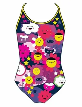 Happy Flowers Thin Strap Swimsuit Multicolor 5-6 Years Girls - TURBO - FashionsVida