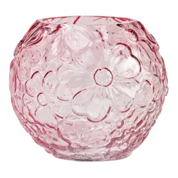 Vase mit Blumendekor rosa 13 cm Höhe