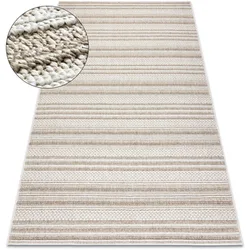Teppiche Teppich Jersey 19233 Beige - Linien, Struktur, 60x100 Cm 60x100 Cm
