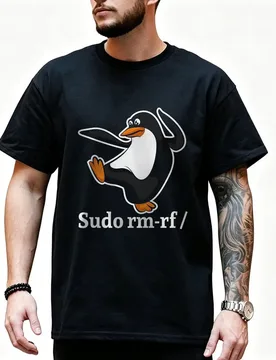 Tux Linux Pinguin Sudo Rm Rf Computerfreak Hack Graphic T‑Shirt for Programmer Software Engineers Geek IT Developer Gift Tees - Aliexpress - FashionsVida