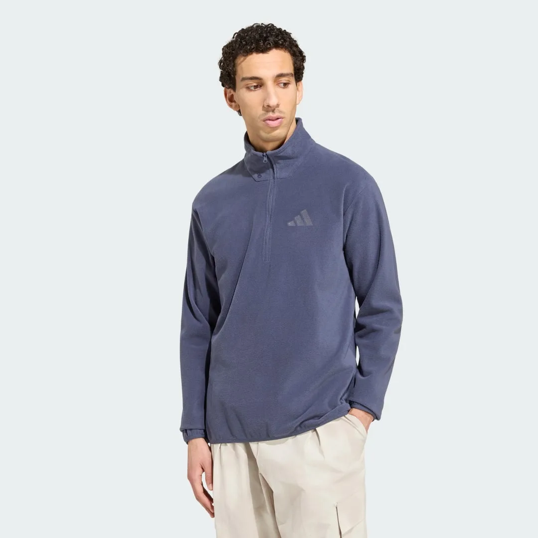 Giacca Terrex Multi Essentials in tessuto felpato con mezza zip L Shadow Navy - Adidas - FashionsVida