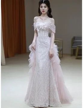 One-shoulder dress a light luxury for the host of coming-of-age ceremony students - Aliexpress - FashionsVida
