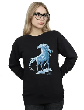 Women's Frozen 2 Nokk The Water Spirit Sweatshirt in Black Size: Large - Black - Size: L - Disney - FashionsVida