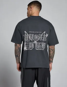 Camiseta de algodón oversize Lift Graphic Washed para hombre de MP - oscuro - XS - MyProtein - FashionsVida