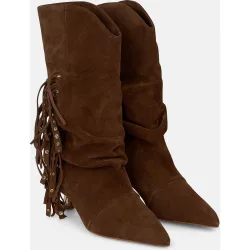 Botines básicos de mujer en ante con flecos
