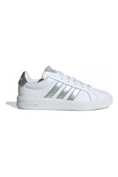 Sneakers bianche con strisce argento in pelle sintetica Grand Court 3 J 38⅔