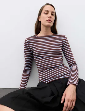 Striped Regular Fit Top with Wool Blue Mix female - Autograph - FashionsVida