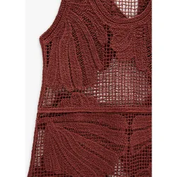Vestido corto 100% algodón de crochet en liso