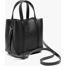 Bolso de mano estilo tote convertible a bandolera con cierre de cremallera en liso