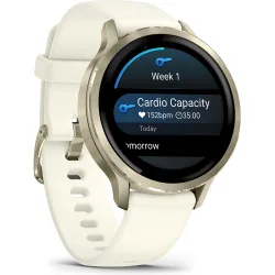 Venu 4 (41mm) Bisel con correa de silicona blanca Smartwatch