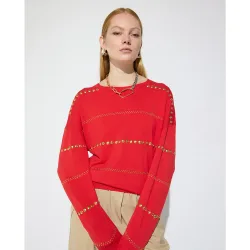 Jersey de mujer rayas tachas