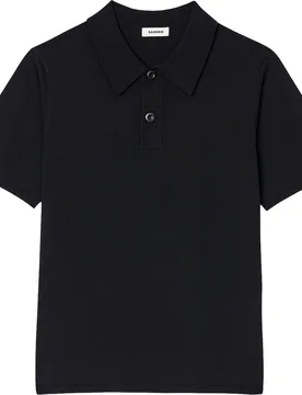 Polo de manga corta de hombre de punto de corte recto - sandro - FashionsVida