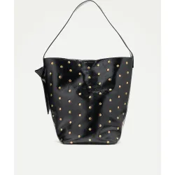 Bolso bucket de hombro con mini tachas