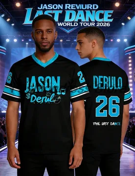 Jason Derulo Last Dance World Tour 2026 Jersey T-shirt V-Neck Short Sleeve Casual Tee Women Men Outdoor Streetwear Tops - Aliexpress - FashionsVida