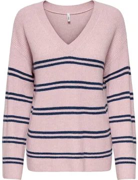 Jersey de mujer estampado de manga larga y cuello pico - Only - FashionsVida