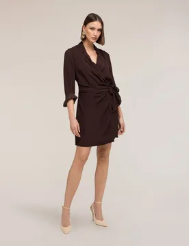 Vestido camisero the tailoring lab cierre lateral con cinturón en la cintura y drapeado - Motivi - FashionsVida