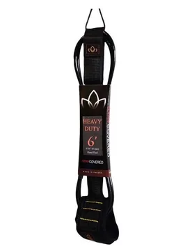 Leash De Surf Heavy Duty Hamd Tied 8 Mm Black 10´ unisex - Stay Covered - FashionsVida