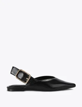Shay Leather Slingback Pointed Toe Ballet Pumps Black female - Steve madden - FashionsVida