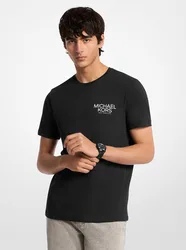 T-shirt con stampa uomo nero
