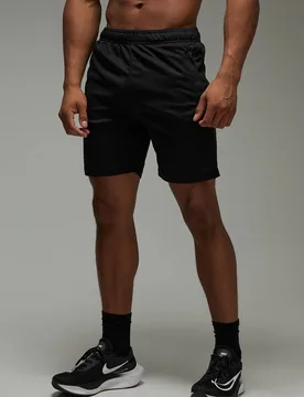 Herren Herren Active Zip-Taschen Stretch 7 Zoll Gym Short Black Größe Large - boohooMAN - FashionsVida