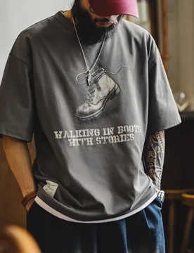 Maden Men's T-shirt Heavyweight Vintage Graphic Printed Crewneck Loose Oversized Short Sleeve Summer Tee Outdoor Streetwear - Aliexpress - FashionsVida