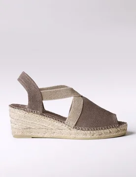 Alpargatas de cuña de mujer de tejido con elásticos - Toni Pons - FashionsVida