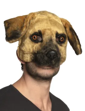 Hunde-Maske mit Fell Karnevalsmaske braun - BOLAND BV - FashionsVida