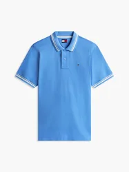 Polo con righe uomo azzurro