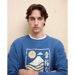 Sudadera de hombre de cuello caja con estampado