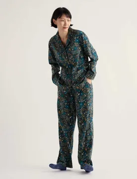 Pure Cotton Printed Pyjama Set Teal Mix female - Seasalt cornwall - FashionsVida