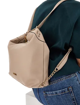 Zaino Borsa Beige Con Cuori Oro Duffle 255-1 - Lancetti - FashionsVida