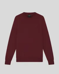 Men's Merino Wool Crew Neck Jumper Fairway Burgundy