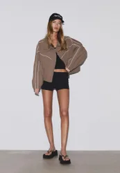 Mini-Shorts mit Umschlag Schwarz XS