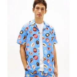 Camisa de hombre regular fit de manga corta estampada