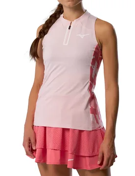 Daybreakers Printed Sleeveless T-shirt Barely Pink XS - Mizuno - FashionsVida