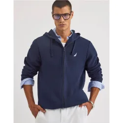 Sudadera de hombre en color marino con capucha