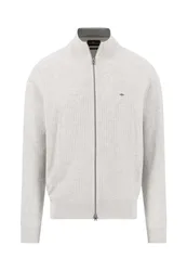 Zip Stand-Up Cardigan, ribbed male