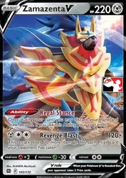 Pokemon Brilliant Stars 105/172 Zamazenta V (Prize Pack League Promo)