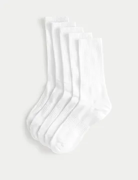 Pack Cool & Fresh™ Cotton Rich Sports Socks White male - Goodmove - FashionsVida