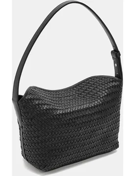 Bolso de hombro 100% piel trenzada con cierre imantado - Parfois - FashionsVida