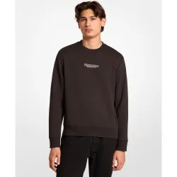 Sudadera de hombre manga larga cuello caja con parche frontal
