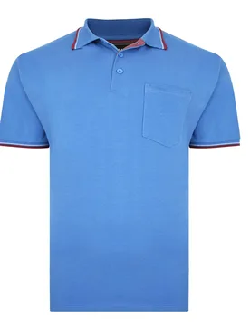 Kam Mens Plus Size Polo Shirt Big And Tall T-Shirt - Blue - Size 8xl - Kam Menswear - FashionsVida