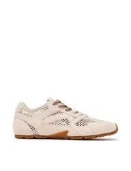 Suede Lace Up Trainers Beige Mix female
